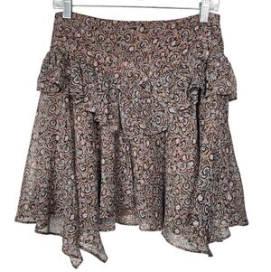 NWT Walter Baker Becca Verona Ruffle Tawny Forest Floral Skirt 4